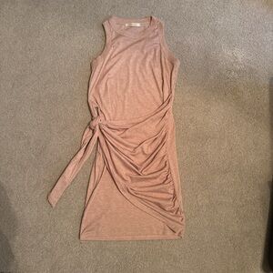 Amazon Sleeveless Side-Knot Mini Dress in Dusty Rose